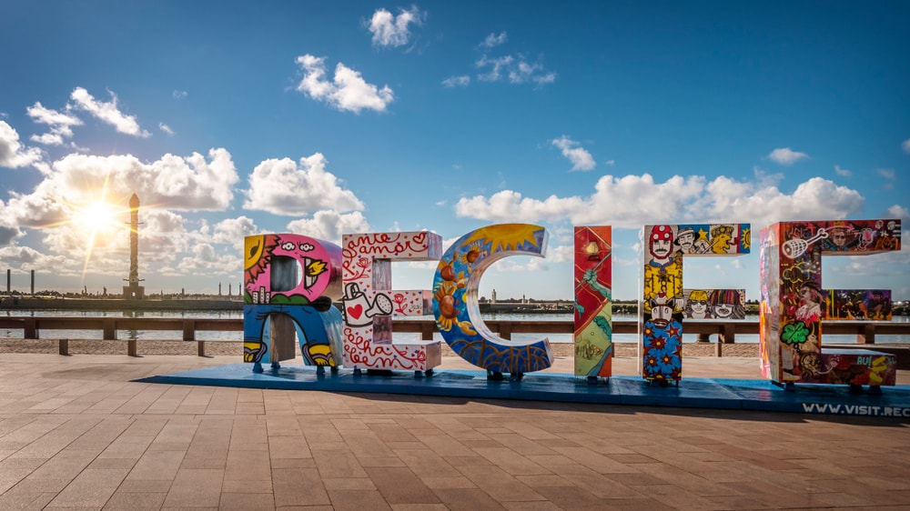 Recife Sign on the Beach