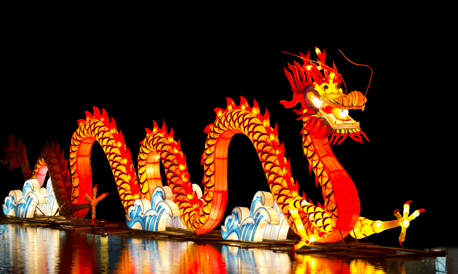 Chinese dragon lit up